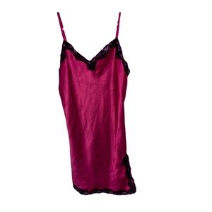 Victoria's Secret Fuchsia Chemise with Black Lace